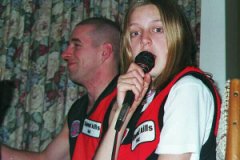 Kevin and Emlily on Grand Final Day 2002