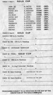 "The Gold Cup" Programme of Events