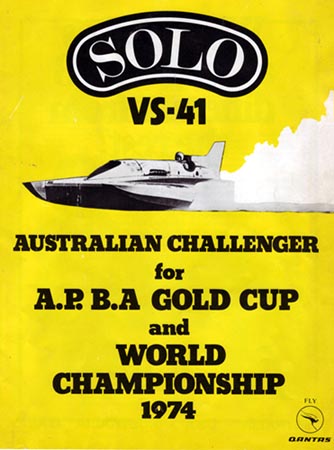 Solo VS-41 Australian Challenger for A.P.B.A. Gold Cup and World Championship 1974